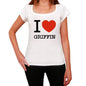 Griffin I Love Citys White Womens Short Sleeve Round Neck T-Shirt 00012 - White / Xs - Casual