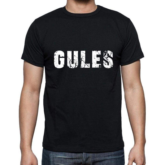 Gules Mens Short Sleeve Round Neck T-Shirt 5 Letters Black Word 00006 - Casual