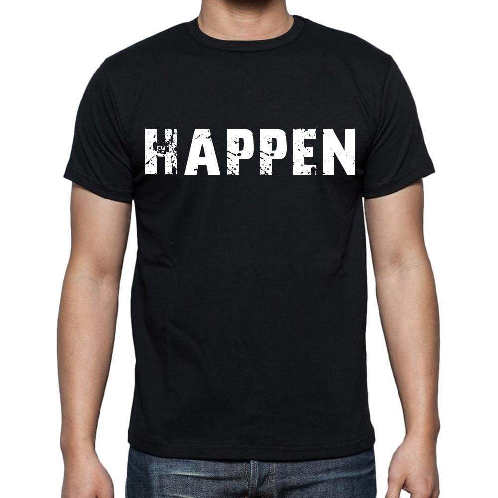 Happen White Letters Mens Short Sleeve Round Neck T-Shirt 00007