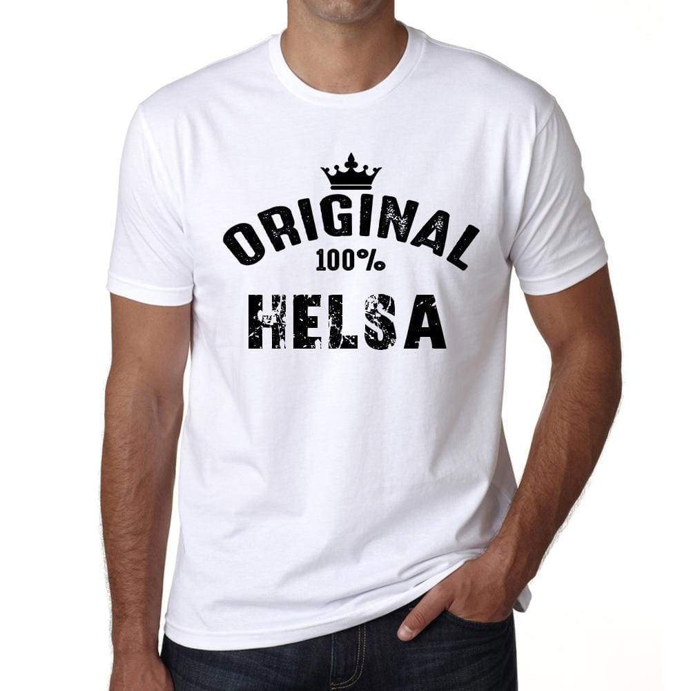 Helsa 100% German City White Mens Short Sleeve Round Neck T-Shirt 00001 - Casual