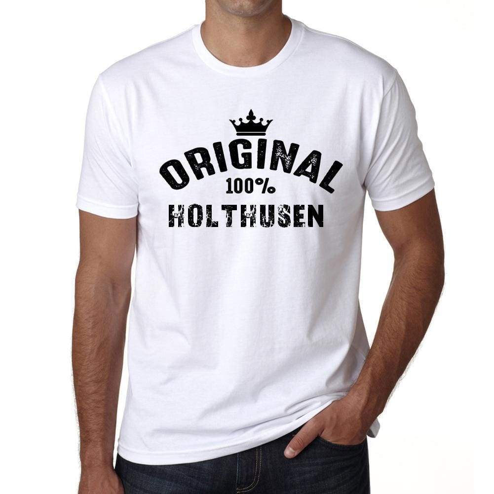 Holthusen 100% German City White Mens Short Sleeve Round Neck T-Shirt 00001 - Casual