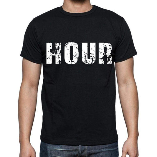 Hour Mens Short Sleeve Round Neck T-Shirt Black T-Shirt En