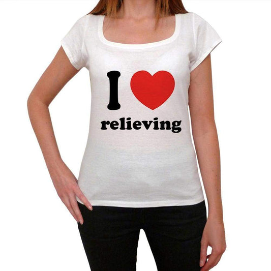 I Love Relieving Womens Short Sleeve Round Neck T-Shirt 00037 - Casual