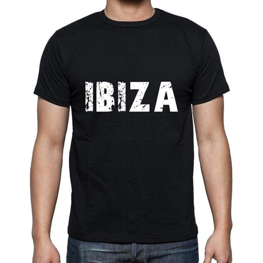 Ibiza Mens Short Sleeve Round Neck T-Shirt 5 Letters Black Word 00006 - Casual