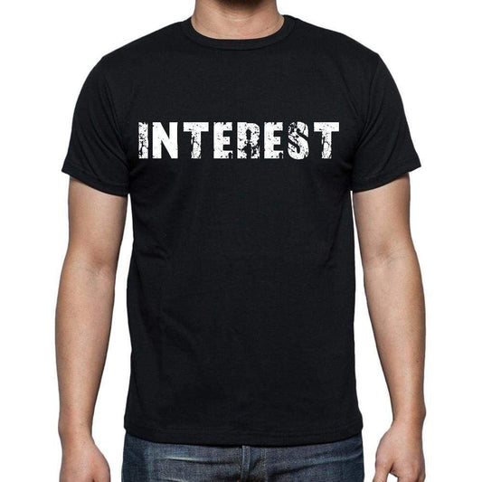 Interest Mens Short Sleeve Round Neck T-Shirt Black T-Shirt En