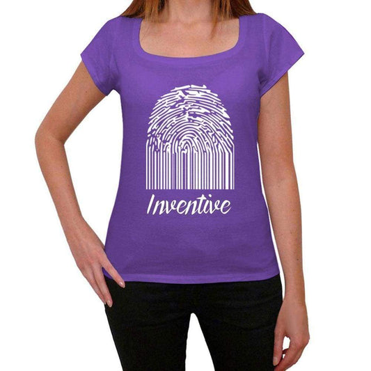 Inventive Fingerprint Purple Womens Short Sleeve Round Neck T-Shirt Gift T-Shirt 00310 - Purple / Xs - Casual