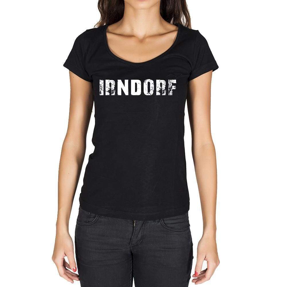 Irndorf German Cities Black Womens Short Sleeve Round Neck T-Shirt 00002 - Casual