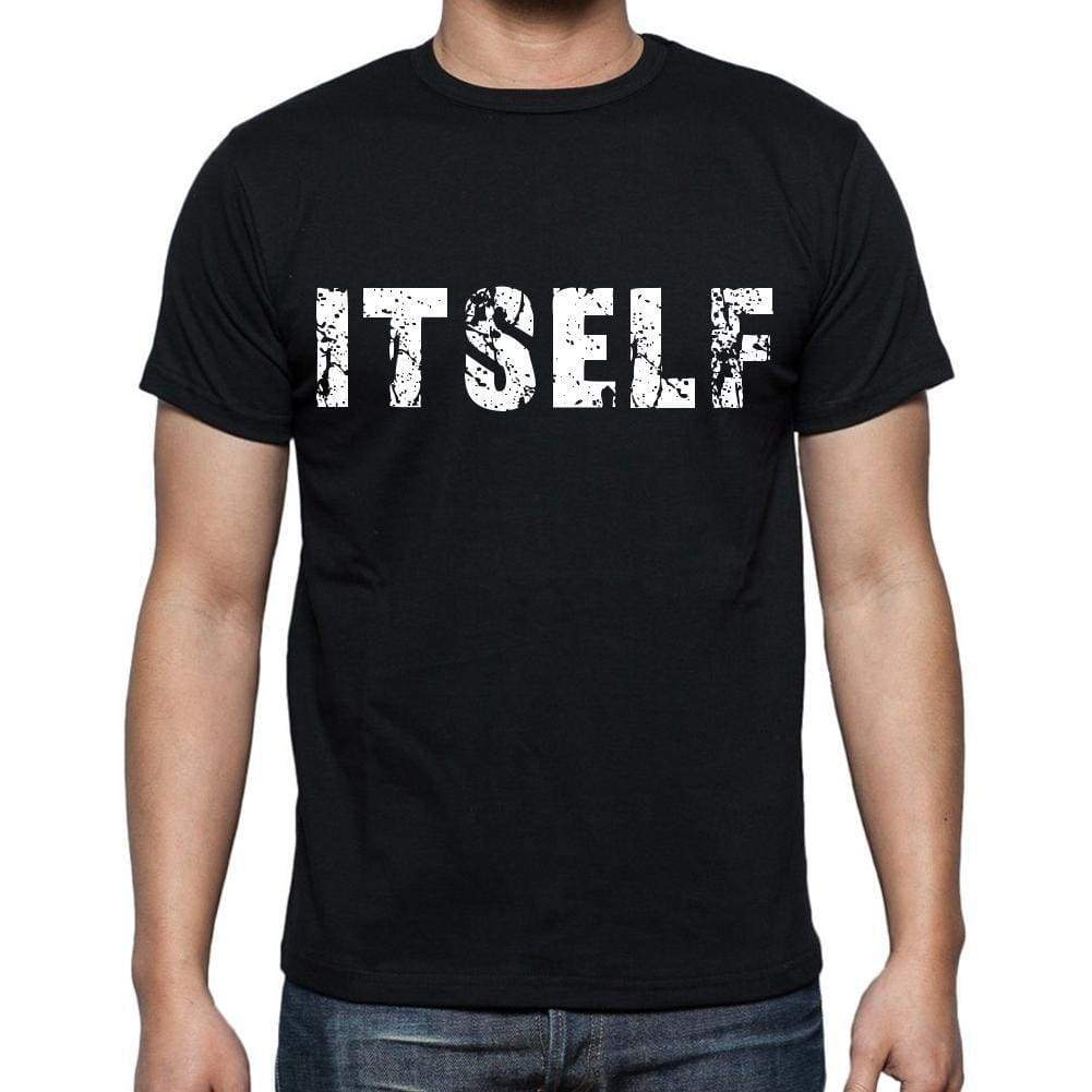 Itself White Letters Mens Short Sleeve Round Neck T-Shirt 00007