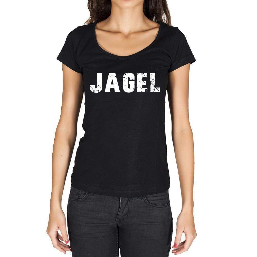 Jagel German Cities Black Womens Short Sleeve Round Neck T-Shirt 00002 - Casual