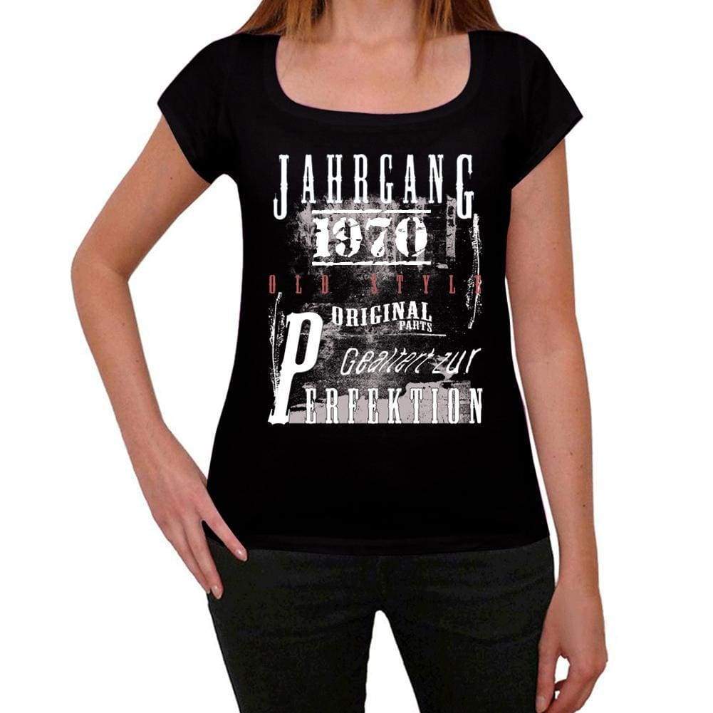 Jahrgang Birthday 1970 Black Womens Short Sleeve Round Neck T-Shirt Gift T-Shirt 00353 - Black / Xs - Casual