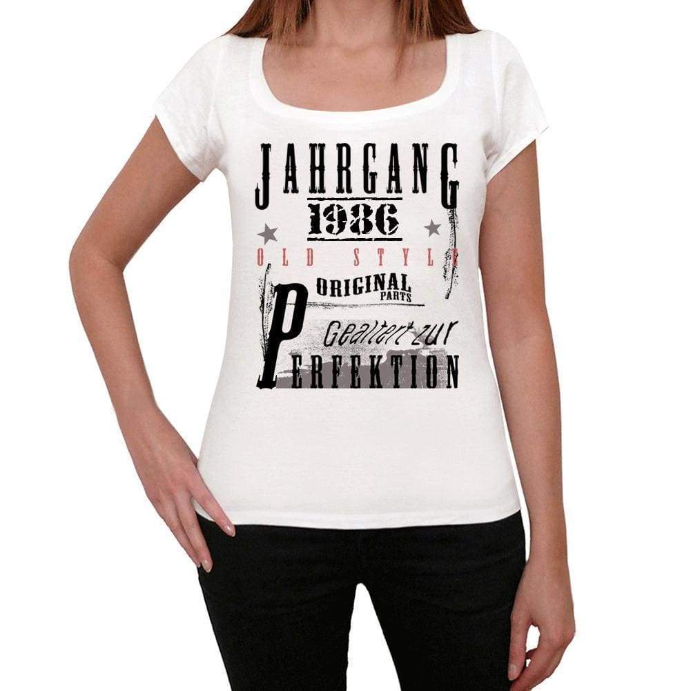 Jahrgang Birthday 1986 White Womens Short Sleeve Round Neck T-Shirt Gift T-Shirt 00351 - White / Xs - Casual