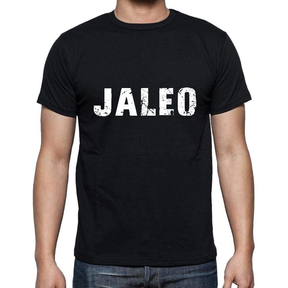 Jaleo Mens Short Sleeve Round Neck T-Shirt 5 Letters Black Word 00006 - Casual