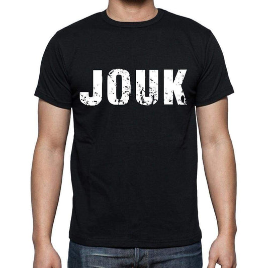 Jouk Mens Short Sleeve Round Neck T-Shirt 4 Letters Black - Casual