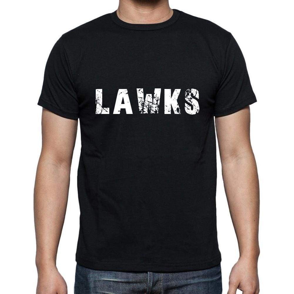 Lawks Mens Short Sleeve Round Neck T-Shirt 5 Letters Black Word 00006 - Casual