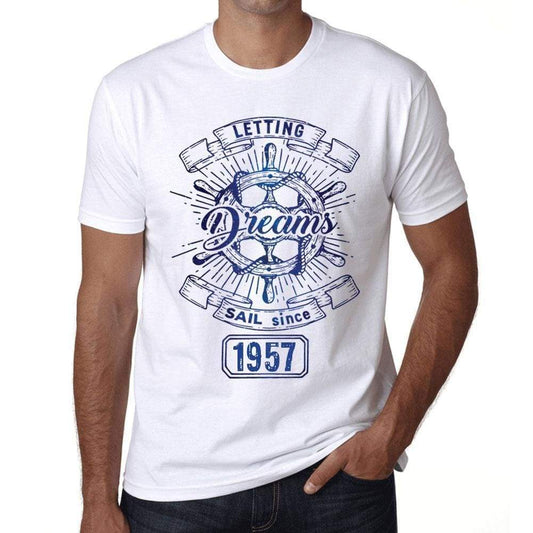 Letting Dreams Sail Since 1957 Mens T-Shirt White Birthday Gift 00401 - White / Xs - Casual