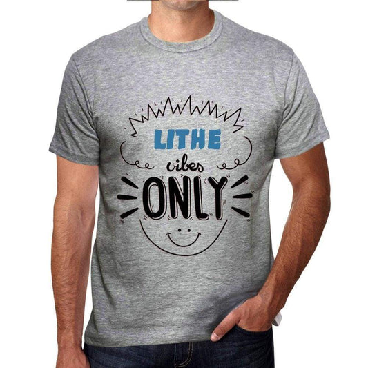 Lithe Vibes Only Grey Mens Short Sleeve Round Neck T-Shirt Gift T-Shirt 00300 - Grey / S - Casual