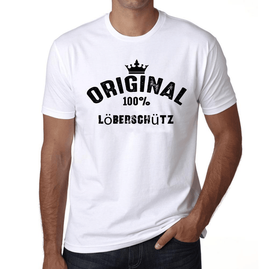 Löberschütz 100% German City White Mens Short Sleeve Round Neck T-Shirt 00001 - Casual