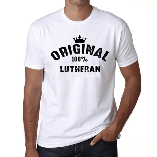 Lutheran 100% German City White Mens Short Sleeve Round Neck T-Shirt 00001 - Casual