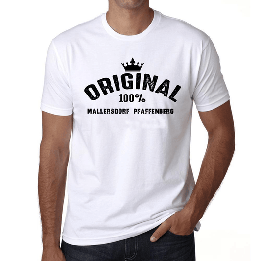 Mallersdorf Pfaffenberg 100% German City White Mens Short Sleeve Round Neck T-Shirt 00001 - Casual