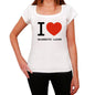 Mammoth Lakes I Love Citys White Womens Short Sleeve Round Neck T-Shirt 00012 - White / Xs - Casual