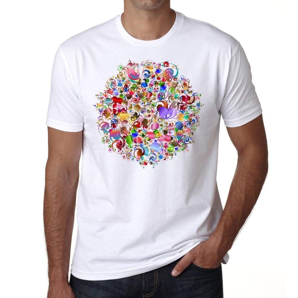 Mandala 25 H Mens White Tee 100% Cotton 00175