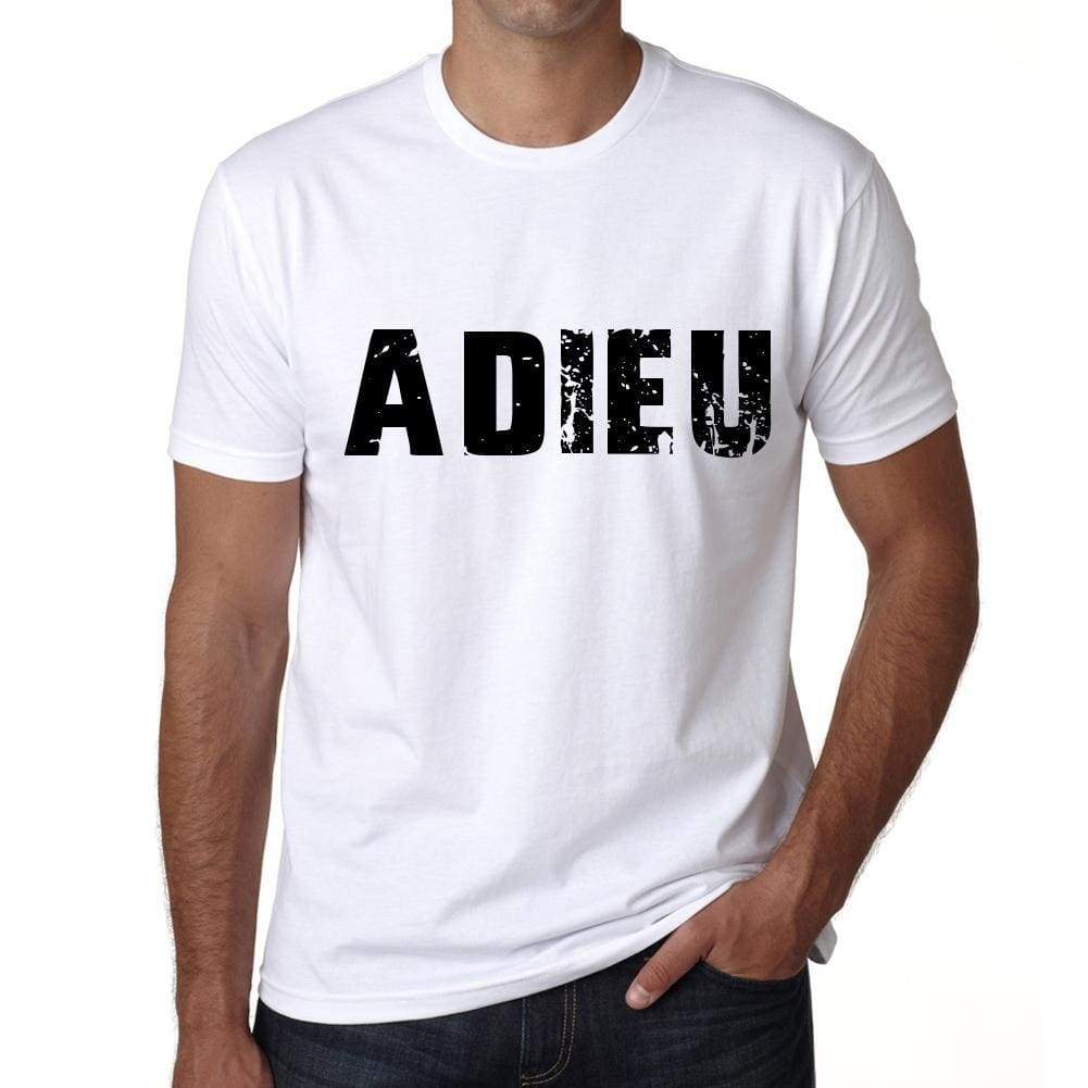 Mens Tee Shirt Vintage T Shirt Adieu X-Small White 00561 - White / Xs - Casual