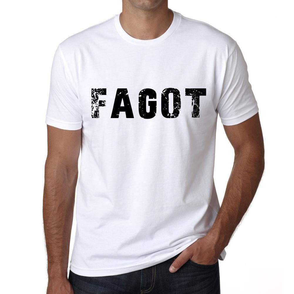 Mens Tee Shirt Vintage T Shirt Fagot X-Small White 00561 - White / Xs - Casual