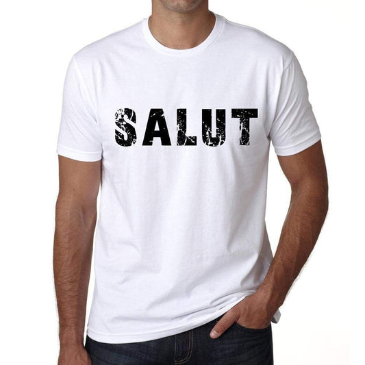 Mens Tee Shirt Vintage T Shirt Salut X-Small White - White / Xs - Casual