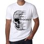 Mens Vintage Tee Shirt Graphic T Shirt Anxiety Skull Occult White - White / Xs / Cotton - T-Shirt