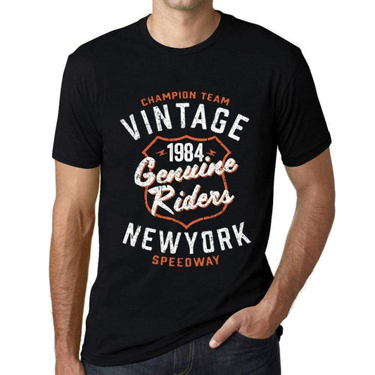 Mens Vintage Tee Shirt Graphic T Shirt Genuine Riders 1984 Deep Black - Deep Black / Xs / Cotton - T-Shirt