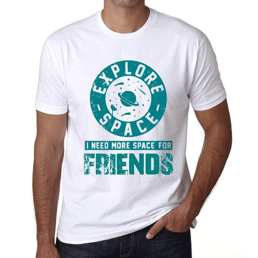 Mens Vintage Tee Shirt Graphic T Shirt I Need More Space For Friends White - White / Xs / Cotton - T-Shirt