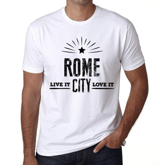 Mens Vintage Tee Shirt Graphic T Shirt Live It Love It Rome White - White / Xs / Cotton - T-Shirt