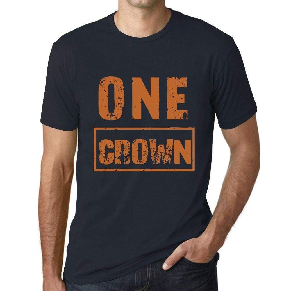 Men’s Vintage Tee Shirt <span>Graphic</span> T shirt One CROWN Navy - ULTRABASIC