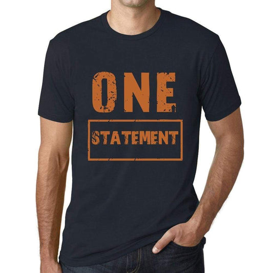 Mens Vintage Tee Shirt Graphic T Shirt One Statement Navy - Navy / Xs / Cotton - T-Shirt
