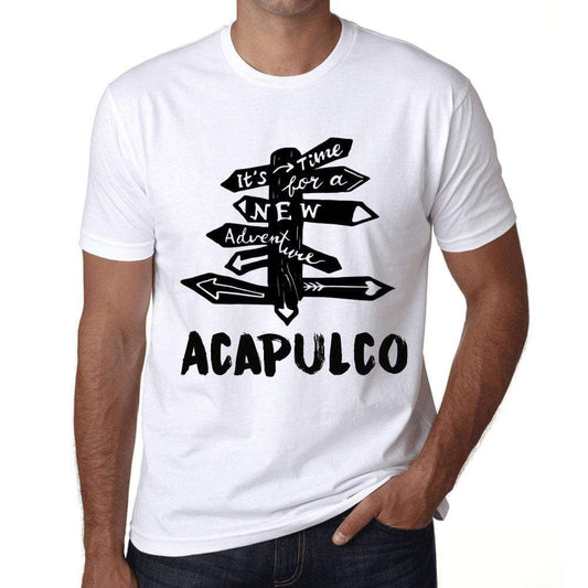 Mens Vintage Tee Shirt Graphic T Shirt Time For New Advantures Acapulco White - White / Xs / Cotton - T-Shirt
