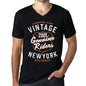 Mens Vintage Tee Shirt Graphic V-Neck T Shirt Genuine Riders 2001 Black - Black / S / Cotton - T-Shirt