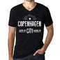Mens Vintage Tee Shirt Graphic V-Neck T Shirt Live It Love It Copenhagen Deep Black - Black / S / Cotton - T-Shirt