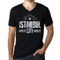 Mens Vintage Tee Shirt Graphic V-Neck T Shirt Live It Love It Istanbul Deep Black - Black / S / Cotton - T-Shirt