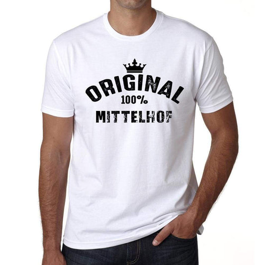 Mittelhof 100% German City White Mens Short Sleeve Round Neck T-Shirt 00001 - Casual