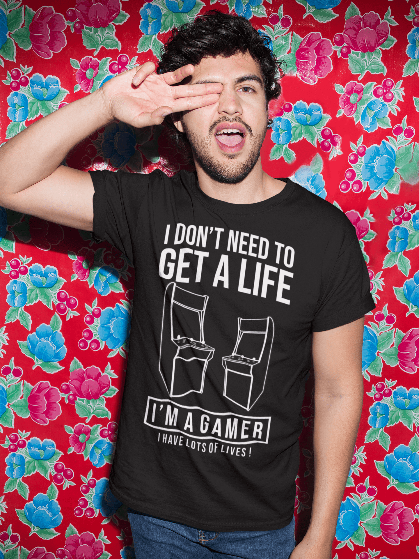 ULTRABASIC Men's Gaming T-Shirt I Don't Need to Get a Life - I'm a Gamer I Have Lots of Lives - Funny Video Games Player Tee Shirt