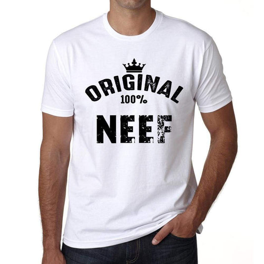 Neef 100% German City White Mens Short Sleeve Round Neck T-Shirt 00001 - Casual
