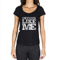 Obvious Like Me Black Womens Short Sleeve Round Neck T-Shirt - Black / Xs - Casual
