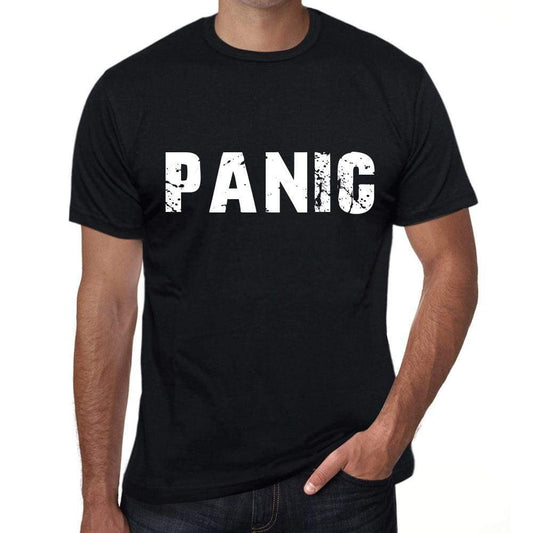 Panic Mens Retro T Shirt Black Birthday Gift 00553 - Black / Xs - Casual