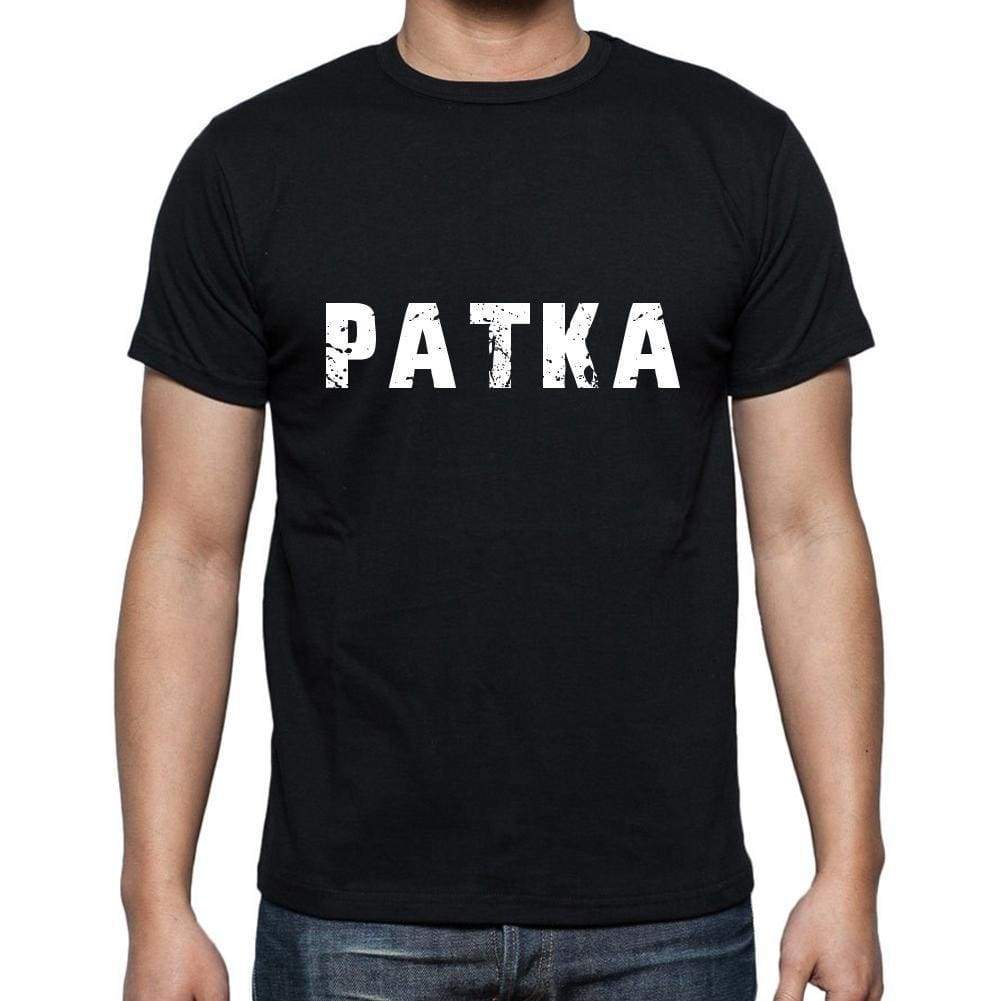 Patka Mens Short Sleeve Round Neck T-Shirt 5 Letters Black Word 00006 - Casual