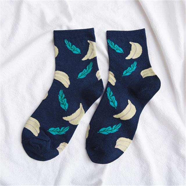 Cute Jacquard / Plant Fruit Print Pattern Art Socks Women Korean Animals / Fox Flamingo Sock Funny Sock Kawaii Sokken Calcetines