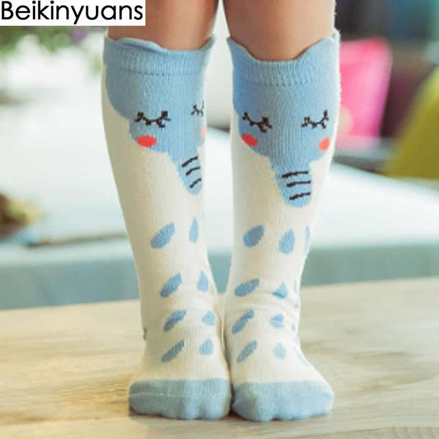 children socks cartoon mouse fox totoro pattern style baby socks cotton small boy girl knee high leg warm big kids short sock