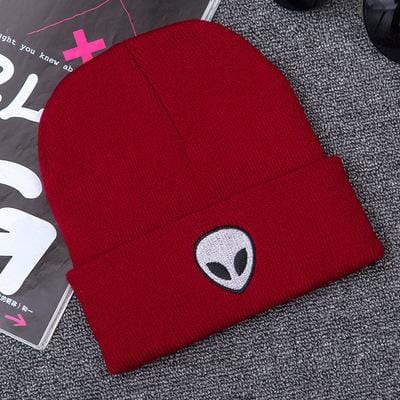 Hot Sale Embroidery Alien Hat Winter Men And Women Cuff Hats Soft Solid Beanies Hip Hop Unisex Warm Knitted Caps Gorros De Lana