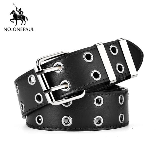 NO.ONEPAUL women belt Genuine Leather New Punk style fashion Pin Buckle jeans Decorative Belt Chain luxury brand belts for women