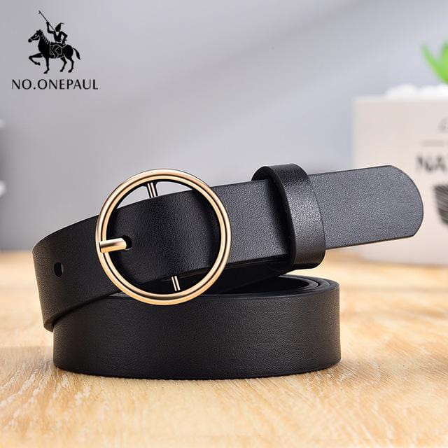 NO.ONEPAUL women belt Genuine Leather New Punk style fashion Pin Buckle jeans Decorative Belt Chain luxury brand belts for women