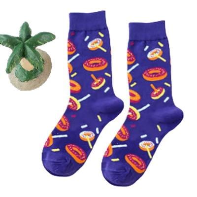 Women Happy Funny Socks With Print Art Cute Warm Winter Socks With Avocado Sushi Food Cotton Fashion Harajuku Unisex Sock 1 Pair